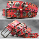 Rivet PU  Leather men's belt Fashion alloy belts Buckle luxury brand jeans belts for men business belt female belt