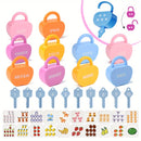 10 Set  Apple Locks Keys Cards Matching Toys Kids Educational Learning Matching Counting Homeschool Math Toy Gift for 3+ Child