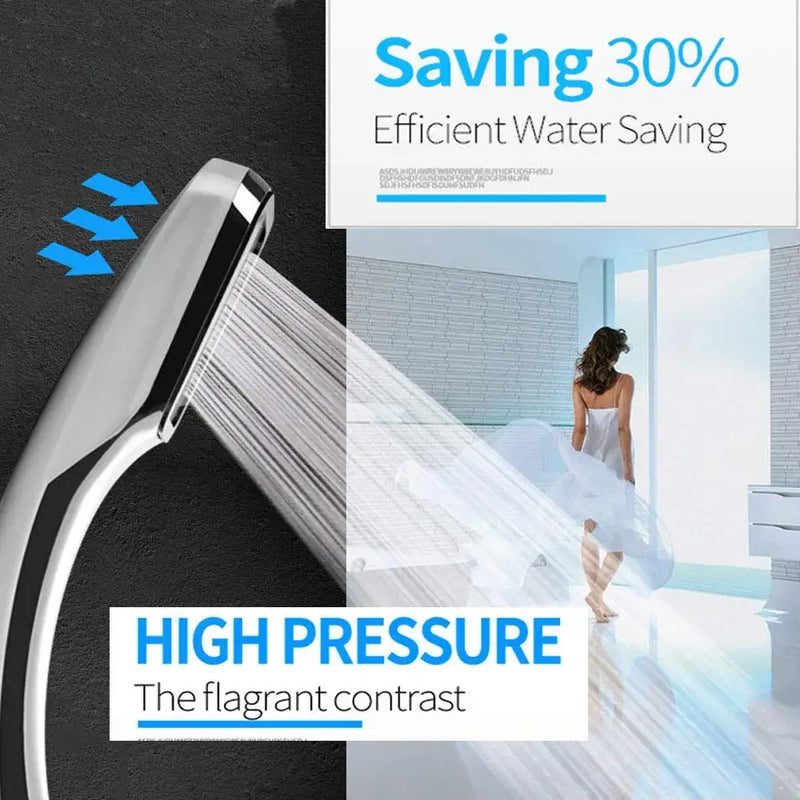 Bathroom Shower Head 300-Hole Square Hand-Held Pressurized Nozzle Bath Shower Pressurized Shower Head Water-Saving