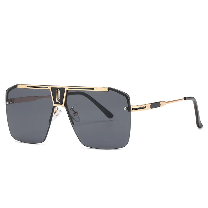 Gradient Square Sunglasses Men Women Trendy Vintage Brand Design Oversized Rimless Sun Glasses For Female Eyewear UV400 vintage
