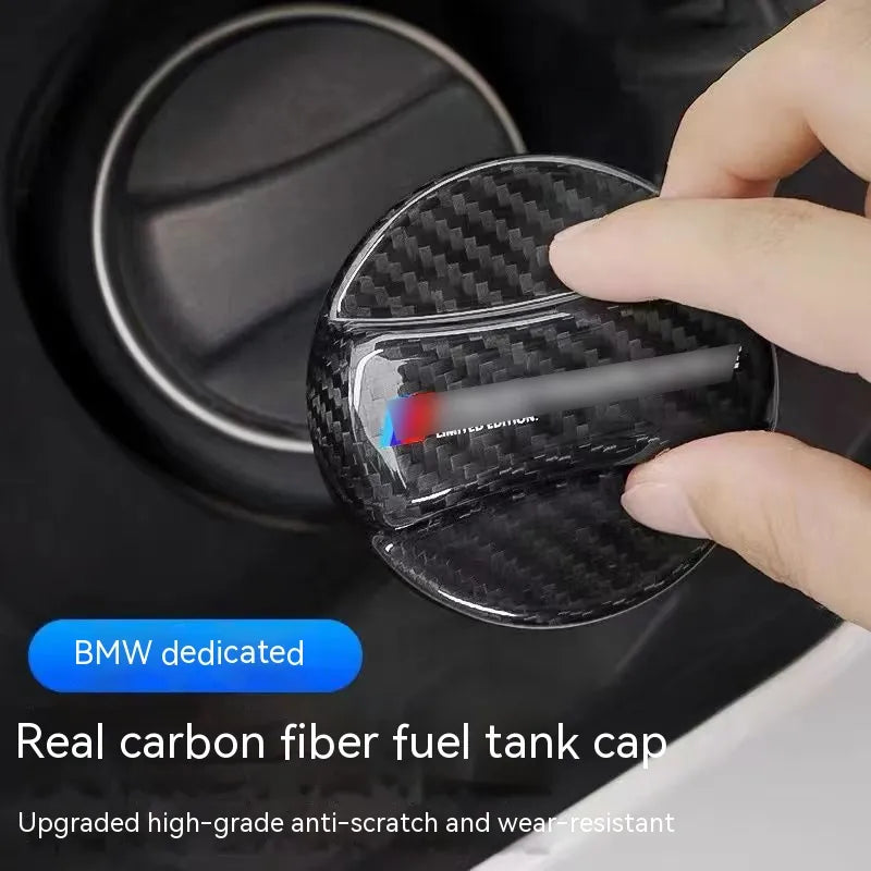 Suitable for BMW dry carbon fuel cap, modified carbon fiber MP fuel tank cap, fuel warning cap, decorative lid inner cover