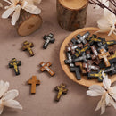 100-200Pcs Wooden Cross Pendants Printed Wood Charms For Easter Jewelry Bracelet Necklace Making Findings Mxied Color