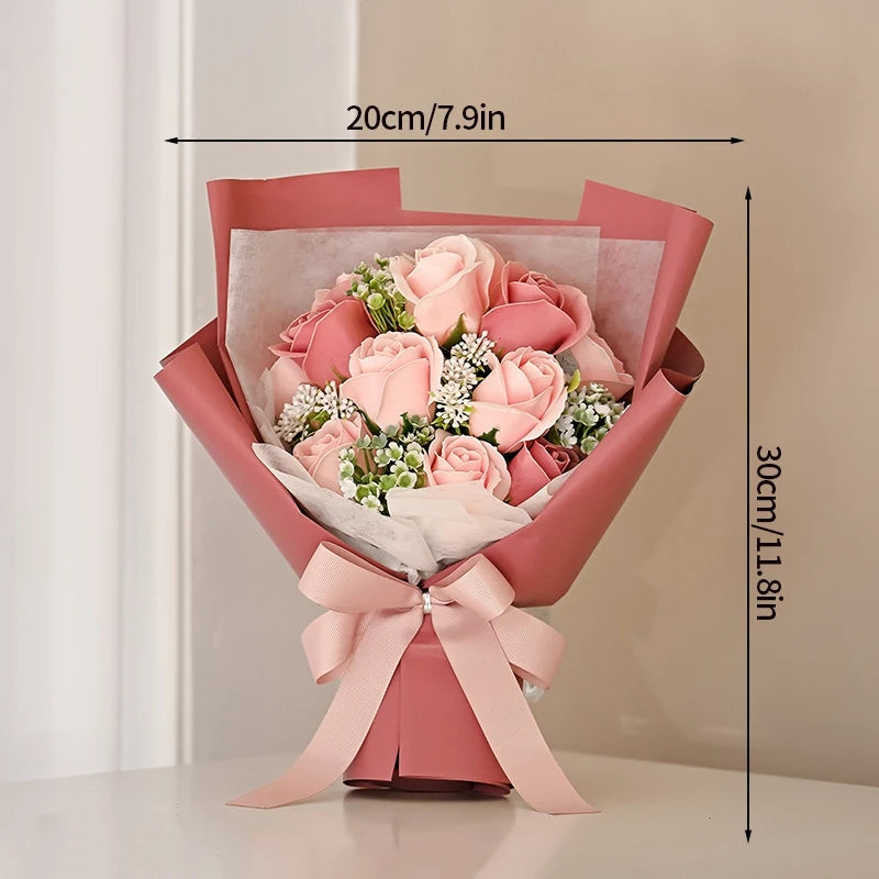 Soap Flower Bouquet Valentine's Day Gifts Creative Rose Soap Flower Mothers Day Gift Rose Soap Flower Creative Fake Flower Decor