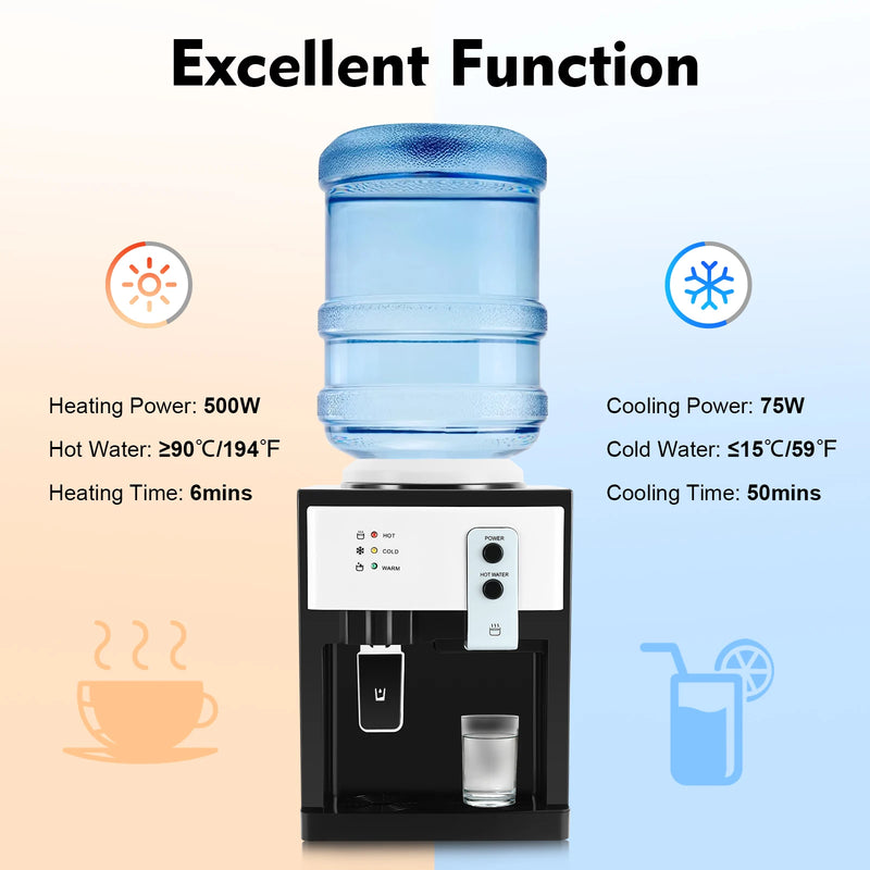 HS-09 Hot/Cold Water Detachable Design Cooler Dispenser, Freestanding Water Cooler for Home or Office
