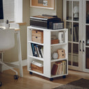 SoBuy FBT68-W printer table with 7 shelves roll container office cart side trolley file trolley White BHT approx.: 60x75x35cm