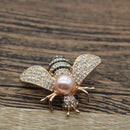 Art Deco Pin Jewelry Wholesale Vintage Cute Crystal Pearl Insect Queen Honeybee Bumble Honey Bee Brooch for Women Backpack Cloth