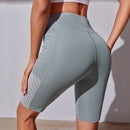 Damen Workout Leggings Fitness Nahtlose Mesh Sporttaschen Leggings Damen Fashion High Waist Leggings Damen Yoga Laufhosen