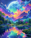 PhotoCustom Full Round Diamond Painting Lighthouse Scenery Picture Of Rhinestones 5d Diy Home Decorative Friend Gift