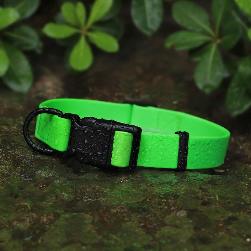 Waterproof PVC Pet Dog Collar Anti Dirty Easy To Clean Dog Rubber Collars For Small Medium Large Dogs Cats Pet Accessories