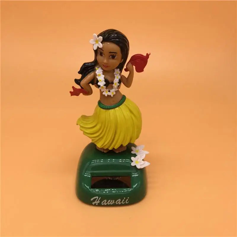 Solar Powered Dancing Hawaiian HulaGirl For Table Decoration Shaking Head Doll Dashboard for Car Dashboard Office Home