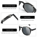ZENOTTIC-Steampunk-Clip-On-Sonnenbrille für Damen und Herren, Anti-Blaulicht-Brille + polarisierender Clip, modische/retro Computerbrille