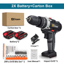 25+3 Torque Cordless Drill Electric Screwdriver Rechargeable Electric Drill Lithium-Ion Battery 2 Speed DIY Driver Power Tools