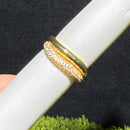 New Arrivals Gold Color Multi Layer Geometric Ring Set Pave Bling Cubic Zirconia For Women Girl's Fashion Wedding Finger Jewelry