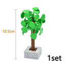 City House Accessories MOC Bricks 3471 2435 6064 Plant Tree Pine Prickly Bush 2x2x4 Green Grass Building Bricks Creative Toys