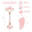 Kristallroller-Set Gesichtsmassage Natürlicher Jaderoller Gua Sha Kit Jadeschaber Rosenquarz-Stein Facelifting-Massagegerät Beauty-Tools