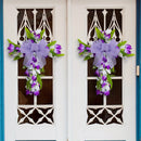 Tulip Crosses Wreath for Front Door Artificial Spring Easter Religious Crosses Wreath Sign Christian Easter Crosses
