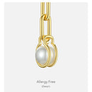 ENFASHION Link Chain Pearl Drop Earrings For Women Gold Color Geometric Dangle Earings Fashion Jewelry Dropshippping E191142