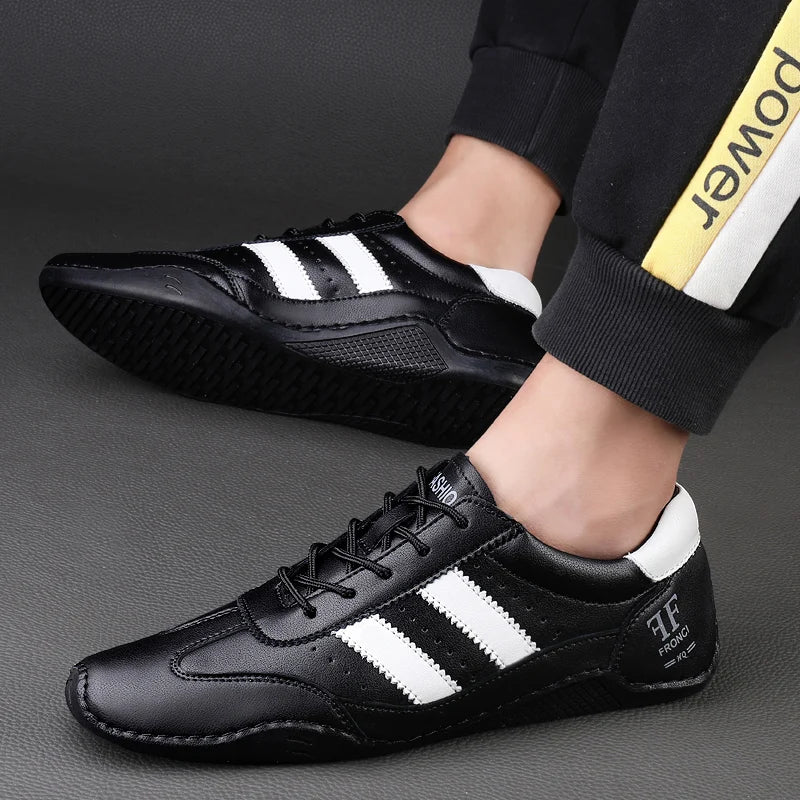 Men Casual Leather Sneakers Shoes Man Spring Summer 2023 Sports Shoes Lace-up Flats Shoes Breathable Moccasins for Men Loafers
