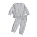 2026 Neuheiten Kleidung für kleine Mädchen Trainingsanzug 2-teiliges Set Warmer Fleece Einfarbiger Pullover+Hose Loungewear-Anzug für Kinder