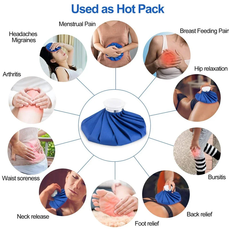 Ice Pack for Injuries, Hot & Cold Therapy, Teeth Pain Pack, Headaches Bag, Menstrual Water Backs Fast Release Reusable 9 in Bag