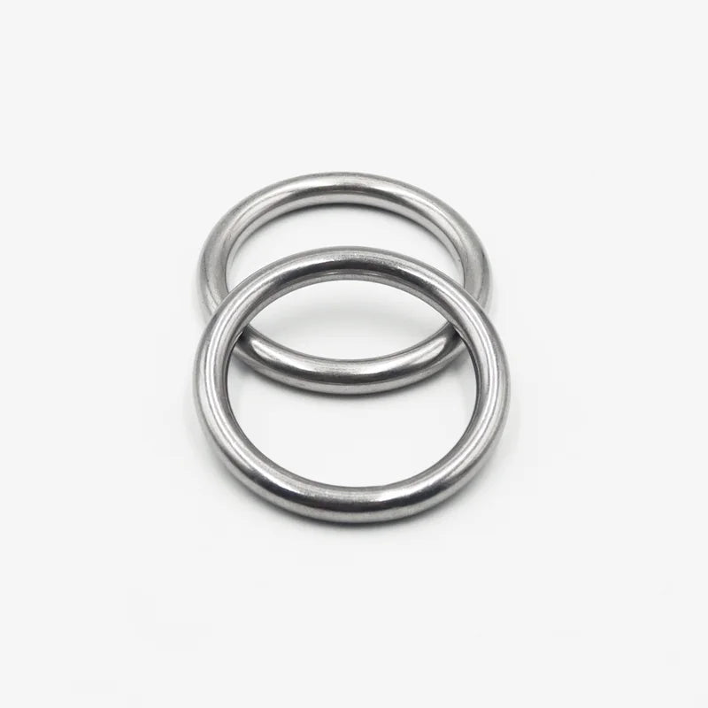 up to 5p 304 Stainless Steel Seamless Circular Round Ring Smooth Solid O Ring for Rigging Marine Boat Pet Yoga Hanging O-ring