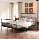 Metal Platform Bed frame with Headboard, Sturdy Metal Frame, No Box Spring Needed