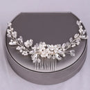 Bride Hair Pin Handmade Alloy Pearl Beads Barrette Women Crystal Rhinestone Hair Combs Tiara Jewelry Wedding Hair Accessories