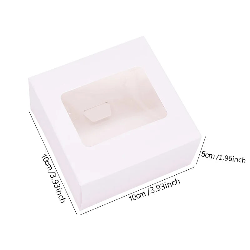 6Pcs Black/White Kraft Paper DIY Gift Box With Window Wedding Birthday Party Decoration Cake Packaging Box Event Party Gift Case