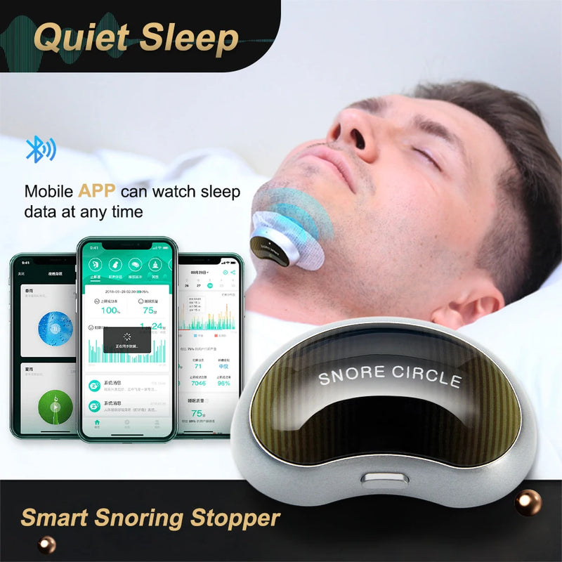 Smart Anti Snoring Device Improve Sleeping Effective Solution Snoring Stoper Snore Electric App Throat Muscle Stimulator Massage
