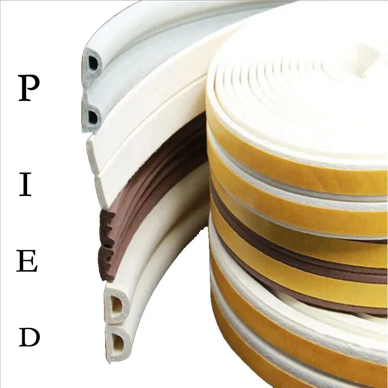 10 meters DIPE self-adhesive door and window sealing strip glass window anti-collision rubber strip foam sound insulation strip