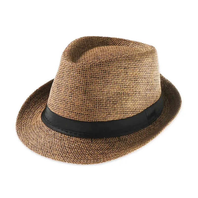 Straw Sun Hat Mens Womens Casual Breathable Cowboy Wide Brim Jazz Hat Sun Protection Fashion Beach Caps Summer