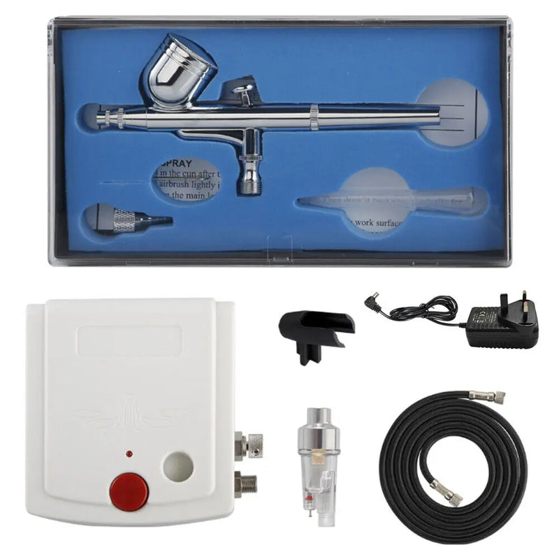 Mini Airbrush Compressor Kit Spray Gun Dual Action Air Brush Paint Model 0.3MM