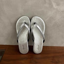 SUOJIALUN 2025 Summer New Brand Women Slipper Fashion Narrow Band Slip On Flip Flops Soft Flat Heel Outdoor Casual Dress Slides