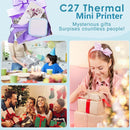 Mini Printer, Portable Thermal Photo Printer, Inkless Sticker Maker Machine for Notes, Photos, Stickers, Labels