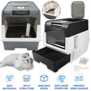 Cat Litter Box Hooded Cat Box Odor-Resistant Fully Enclosed Cat Toilet with Litter Scoop for Home Pets Supplies