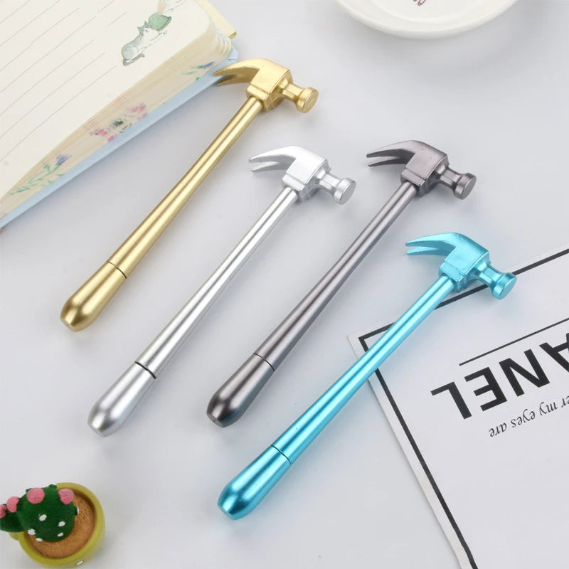 1 Pcs Lytwtw's Metallic Hammer Tools Stationery Creative Gel Pen Simulation School Office Supply Cute Kawaii Funny Gift Prize