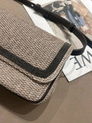 Spring summer casual natural straw leather shoulder strap bag