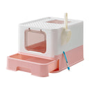 Feandrea Hidden Cat Litter Box, Cat Litter Tray with Hood, Slide-Out Tray, Scoop, Brush, Spacious for Large Cats