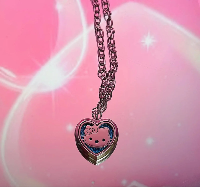 Hello Kitty Necklace Cartoon Sanrio Series Kuromi Melody Aromatherapy Perfume Light Luxury Pendant Hot Girl Y2k Girl Gift