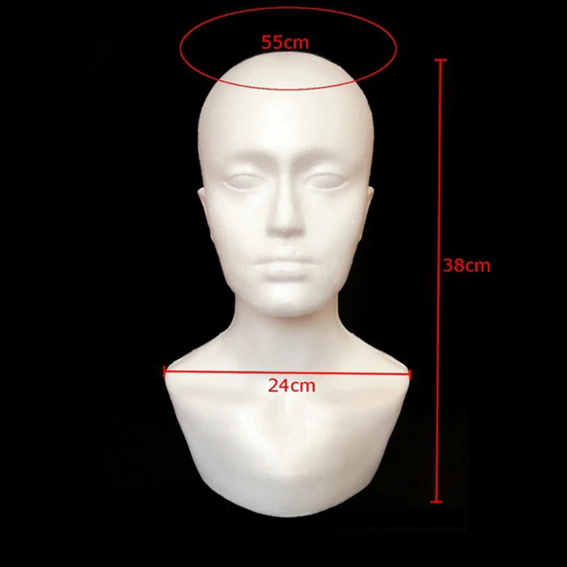 Foam Male Display Mannequin Head Dummy Wigs Hat Scarf Stand Model