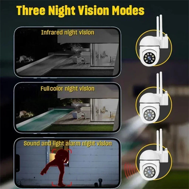 5MP Wifi Wireless Security Monitor Cameras Color Night Vision Outdoor Waterproof Cam Smart Home 4x Zoom CCTV Surveillance Camera