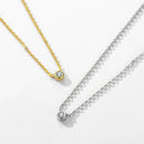 MODIAN 925 Sterling Silver Simple 4mm Zircon Link Chain Pendant Necklace Fine Jewelry Fashion Choker Necklace For Women