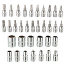 46pc 1/4inch Drive Ratchet Socket Set Wrench Set with Sockets Metric Hex Bit Socket Set Repair Handing Tool Kits for Home Auto