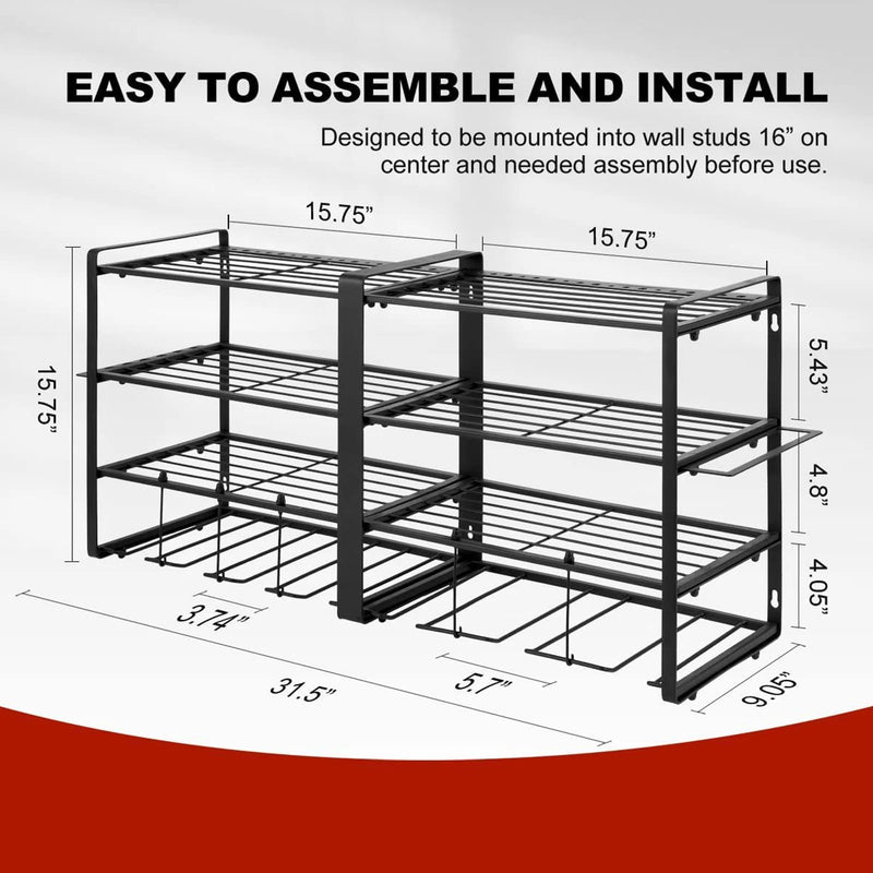 Organizer Garage Tool Organizer Power Tool Wall Mount 4 Layer Garage Storage Rack for Drill Screwdriver Home Storage Rack