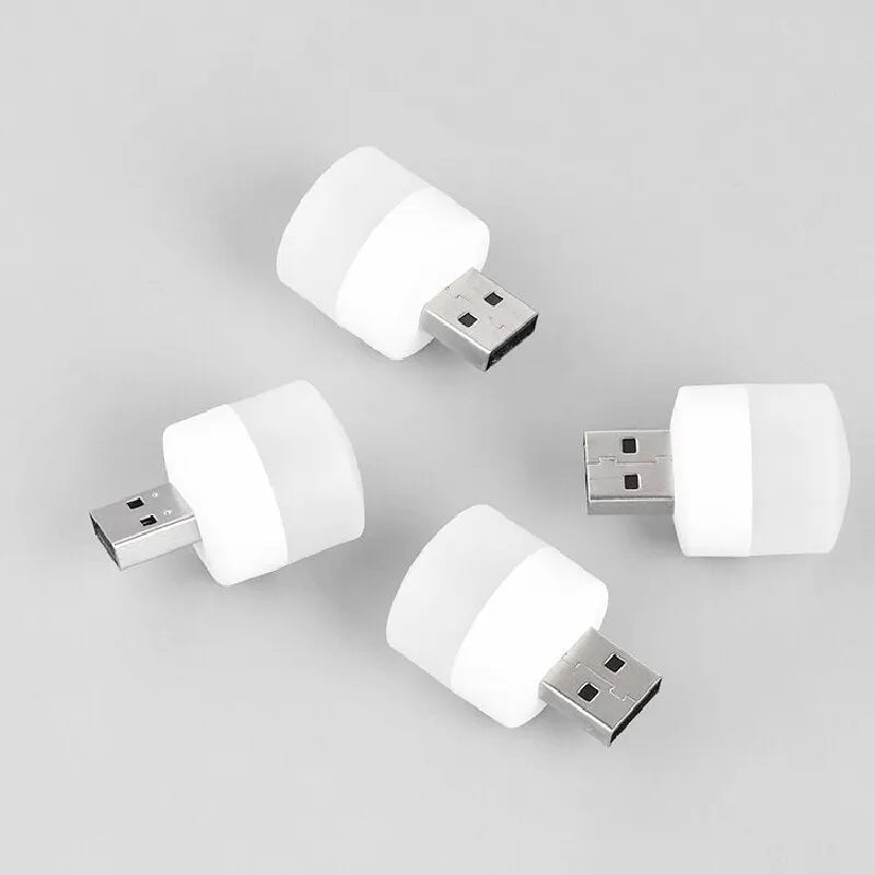 10 Pieces USB Night Light Warm White LED Plug-In Light Bulb Portable Home Environment Light Energy-Saving Reading Night Light