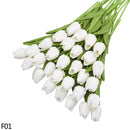 12pcs Artificial Tulip Latex Real Touch For DIY Bouquets Wedding Party Mother's Day Easter Spring Home Dining Decoration