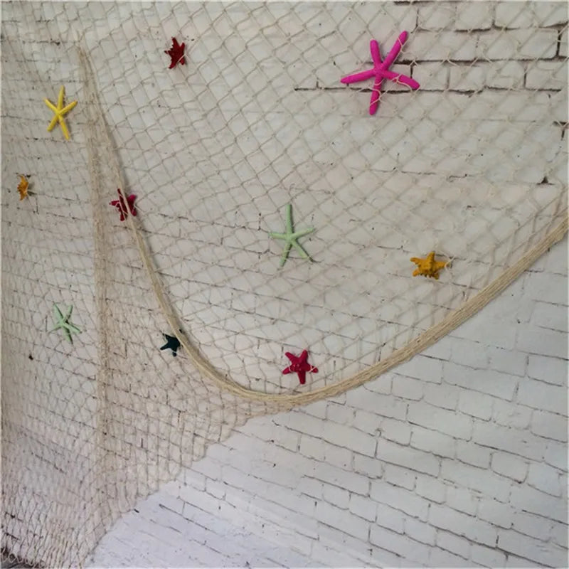 Fishing Net Wall Hangings Ornament Studio Prop Room Home Decoration Mediter Sea Stickers Marine Over The Garden Crafts Nautical