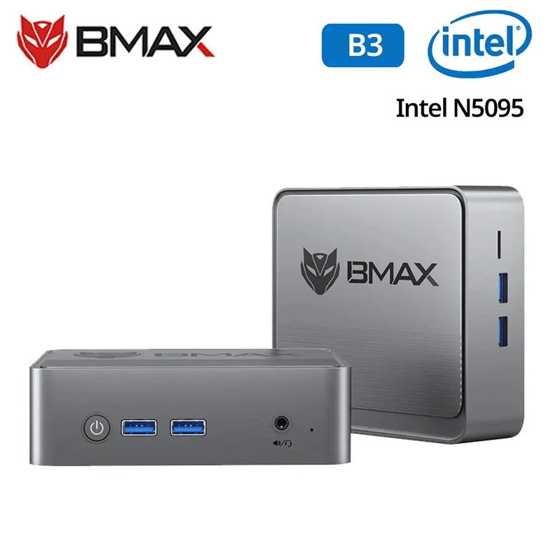 BMAX B3 Mini PC Windows 11 Pro Intel N5095 8GB RAM DDR4 256GB SSD Intel 11th Gen UHD Graphics 1000Mbps Ethernet