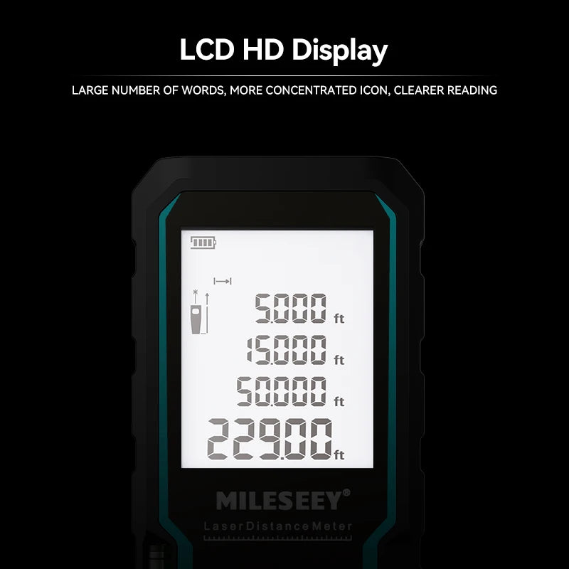 MILESEEY S6 Laser Tape Measure 40M 60M 80M 100M Laser Rangefinder IP54 Electronic Ruler Useful Measurement Tool