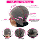 99j Burgundy Deep Wave 13x6 Lace Frontal Wig Water Wave Frontal Wig Curly Wigs 100% Human Hair  200 Density Women's Wigs 52 Inch